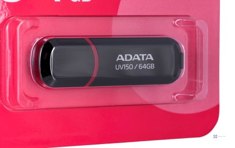 Pendrive ADATA UV150 AUV150-64G-RBK (64GB; USB 3.0; kolor czarny)