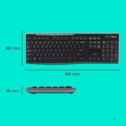 Klawiatura membranowa Logitech MK270 920-004508 (USB (Radio 2.4 GHz); kolor czarny)