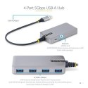 StarTech.com 5G4AB-USB-A-HUB huby i koncentratory USB 3.2 Gen 1 (3.1 Gen 1) Type-A 5000 Mbit/s Szary