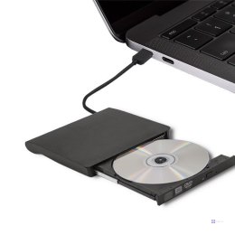 Nagrywarka zewnętrzna DVD-RW Slim 16mm USB 3.0 czarny z wbudowanym kablem Qoltec