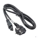 Akyga Power Cord AK-NB-01A for notebooks IEC C5 250V/50Hz 1,5m Czarny CEE7/7 C5 panel