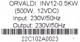 Orvaldi Inverter 12-500W Technologia line-interactive 0,5 kVA