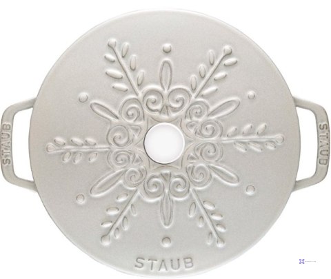 Garnek żeliwny okrągły snowflake STAUB 40506-548-0 - biały 3.6 ltr