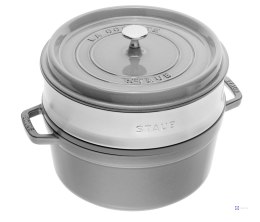 Garnek żeliwny okrągły z wkładem STAUB La Cocotte 40508-819-0 - 3.8 ltr. grafitowy