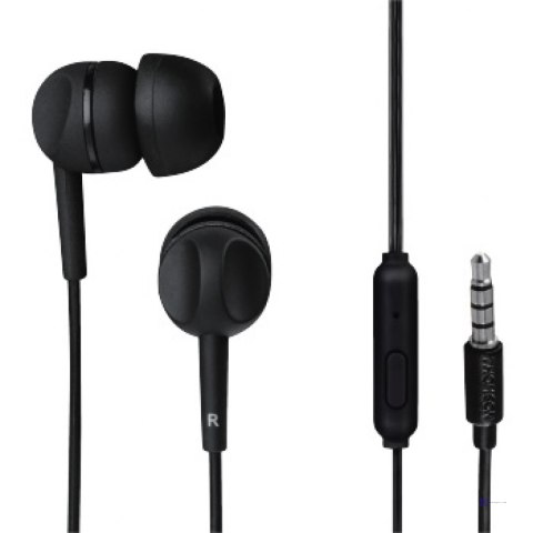 SŁUCHAWKI dokanałowe THOMSON EAR3005BK z mikrofonem czarne jack