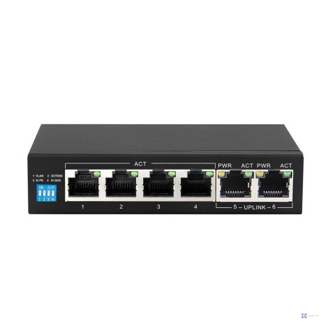 Extralink KRIOS Switch PoE 4x Gigabit PoE/PoE+, 2x