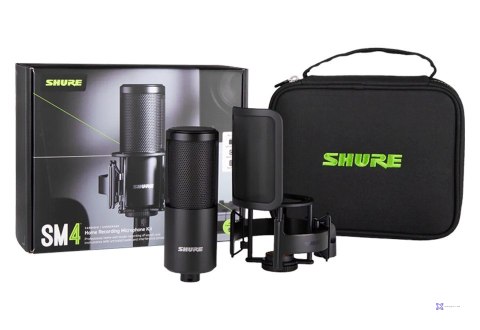 Shure SM4-K-KIT - Mikrofon pojemnościowy, zewnętrznie polaryzowany, uchwyt, popfiltr, etui