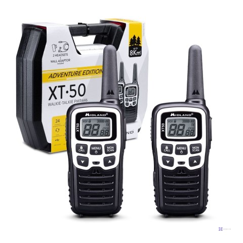 Midland XT50 Adventure krótkofalówka 24 kan. 446.00625 - 446.09375 MHz Czarny, Szary