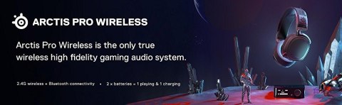 Steelseries Arctis Pro Zestaw słuchawkowy Przewodowy i Bezprzewodowy Opaska na głowę Gaming Bluetooth Czarny