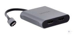 UNITEK ADAPTER USB-C, 2x HDMI, 4K@60HZ, MST, V1404B