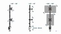 Gembird MA-D2-02 Regulowane ramię biurkowe na 2 wyświetlacze (obrót, pochylenie, reg. wysokości), 17"-32", do 9 kg