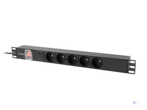 Listwa zasilająca Lanberg Rack PDU 19" 1U 16A 5x 230V PL 2M Czarna