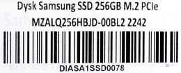 Dysk Samsung SSD 256GB M.2 PCIe MZALQ256HBJD-00BL2 2242