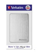 Verbatim Store 'n' Go ALU Slim zewnętrzny dysk twarde 1 TB 2.5" USB Type-C 3.2 Gen 1 (3.1 Gen 1) Srebrny