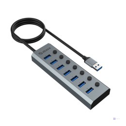 Akasa AK-HB-21BKCM huby i koncentratory USB 3.2 Gen 1 (3.1 Gen 1) Type-A 5000 Mbit/s Aluminium