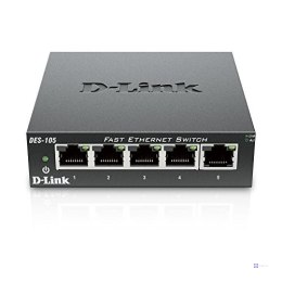 D-Link DES-105 Nie zarządzany L2 Czarny