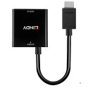 Lindy 38291 adapter kablowy 0,1 m HDMI Typu A (Standard) VGA (D-Sub) Czarny