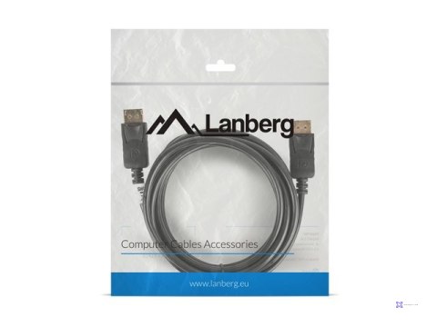 Kabel Lanberg CA-DPDP-10CC-0030-BK (DisplayPort M - DisplayPort M; 3m; kolor czarny)