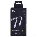 GREEN CELL KABEL KABGC31W GC POWERSTREAM USB-C - USB-C 30CM, POWER DELIVERY 60W, ULTRA CHARGE, QC 3.0, BIAŁY