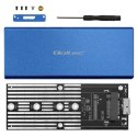 QOLTEC OBUDOWA NA DYSK M.2 SSD | SATA | NGFF | USB 3.0 | SUPER SPEED 5GB/S | 2TB | NIEBIESKI