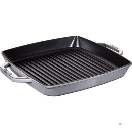 STAUB Kwadratowa patelnia żeliwna grillowa z dwoma uchwytami 33 cm, grafitowy