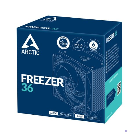 ARCTIC Freezer 36 Procesor Chłodnica powietrza 12 cm Czarny, Srebrny 1 szt.