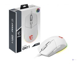 MSI CLUTCH GM11 WHITE myszka Oburęczny USB Typu-A Optyczny 5000 DPI