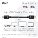 CLUB3D Ultra High Speed HDMI 4K120Hz, 8K60Hz Certified Cable 48Gbps M/M 2 m / 6.56 ft