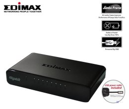 Edimax ES-5800G V3 łącza sieciowe Nie zarządzany Gigabit Ethernet (10/100/1000) Czarny