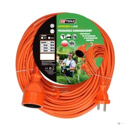 AWTOOLS PRZEDŁUŻACZ OGRODOWY JEDNOGNIAZDOWY 40m BEZ UZIEMIENIA / 2x1,0mm / 6A / 230V / 1500W