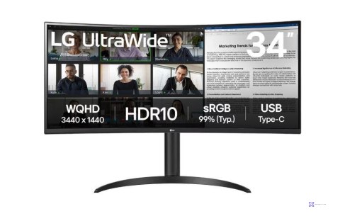 LG 34" 34WR55QK-B Zakrzywiony UltraWide QHD HDMI DP USB-C