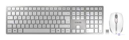 CHERRY DW 9100 SLIM klawiatura Dołączona myszka Uniwersalne RF Wireless + Bluetooth QWERTZ Niemiecki Srebrny