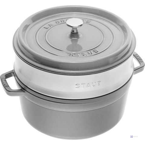 Garnek żeliwny okrągły z wkładem STAUB La Cocotte 40508-819-0 - 3.8 ltr. grafitowy