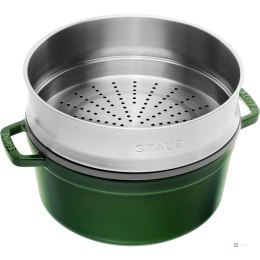 Garnek żeliwny okrągły z wkładem STAUB 40510-603-0 - 5,25 ltr zielony