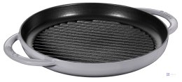 Okrągła patelnia żeliwna grillowa STAUB z dwoma uchwytami 40509-522-0 - grafitowa 26 cm