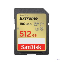 KARTA SANDISK EXTREME SDXC 512 GB 180/130 MB/s C10 V30 UHS-I U3