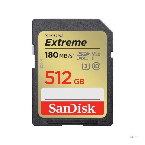 KARTA SANDISK EXTREME SDXC 512 GB 180/130 MB/s C10 V30 UHS-I U3