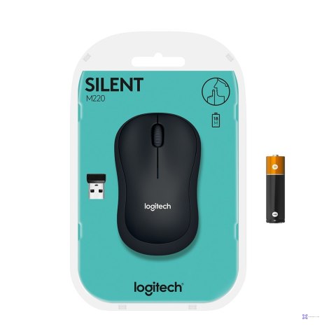 Mysz Logitech M220 Silent 910-004878 (optyczna; 1000 DPI; kolor czarny)
