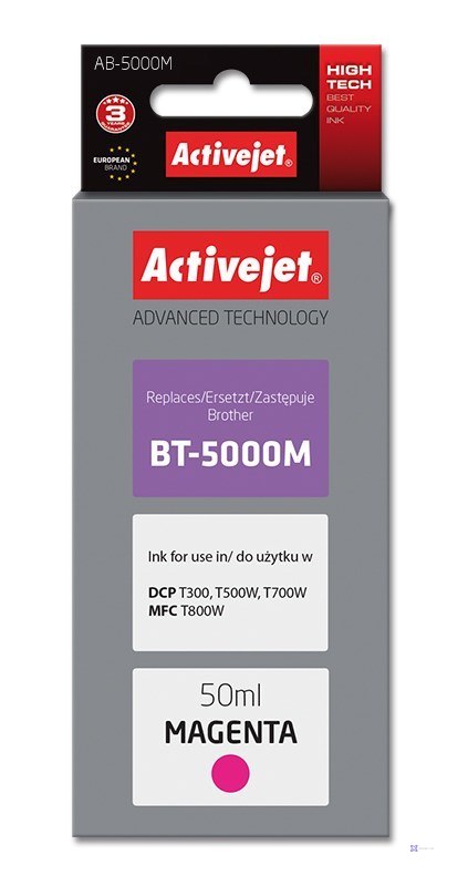 Activejet AB-5000M Tusz Buteleczka z atramentem (zamiennik Brother BT-5000M; Supreme; 50 ml; 5000 str., czerwony)
