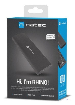 OBUDOWA SSD ZEWNĘTRZNA NATEC RHINO M.2 NVME LITE USB-C 3.1 GEN 2 ALUMINIUM