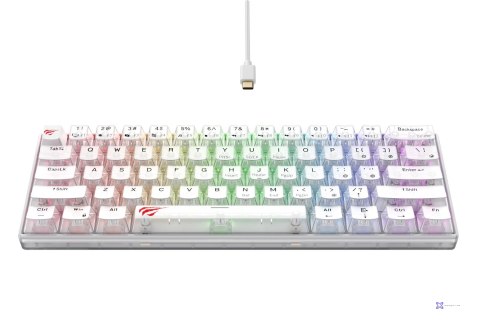 Klawiatura gamingowa Havit KB903L (biel transparentna)