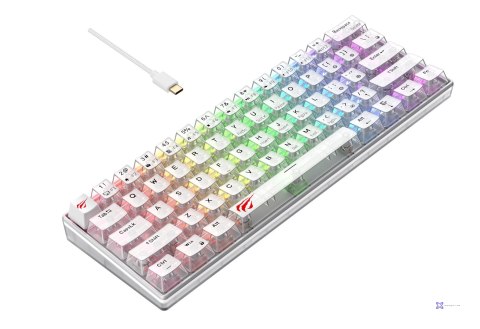 Klawiatura gamingowa Havit KB903L (biel transparentna)
