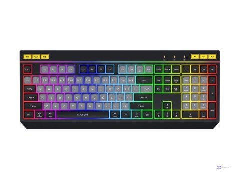 Klawiatura dla graczy Hator Icefall czarna membranowa (klawisze czarno-szare)