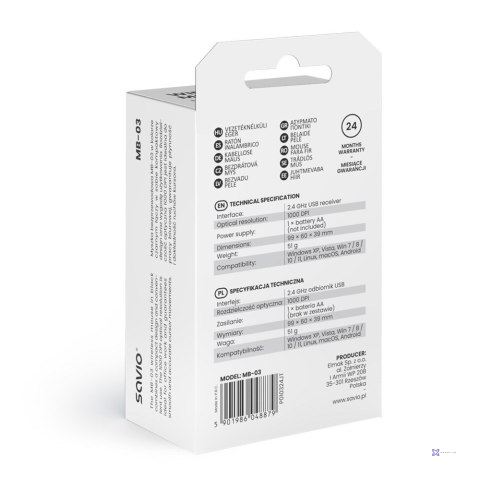 SAVIO MYSZ BEZPRZEWODOWA MB-03