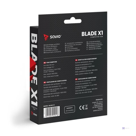 SAVIO WENTYLATOR 120MM 4-PIN PWM BLADE