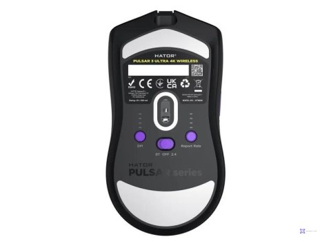 Mysz dla graczy bezprzewodowa Hator Pulsar 3 Ultra 4K Wireless czarna