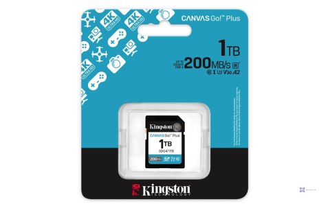Karta pamięci Kingston Canvas Go Plus SDG4/1TB (1TB; Class U3, V30; Karta pamięci)