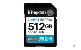 Karta pamięci Kingston Canvas Go Plus SDG4/512GB (512GB; Class U3, V30; Karta pamięci)