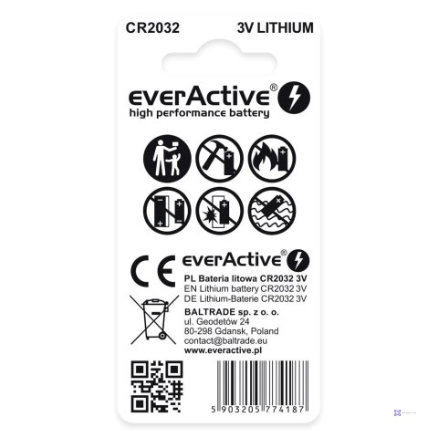 EVERACTIVE BATERIE LITOWE MINI CR2032 BLISTER 2SZT. CR20322BL
