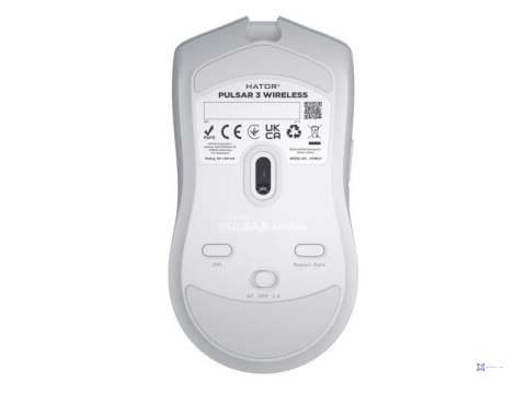Mysz dla graczy bezprzewodowa Hator Pulsar 3 Wireless biała